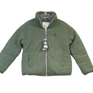 FourLaps Reversible Polar Down Quilted Sherpa Jacket Thyme/White | Small